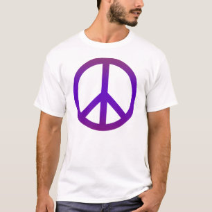 Camiseta Roxo escuro do símbolo de paz