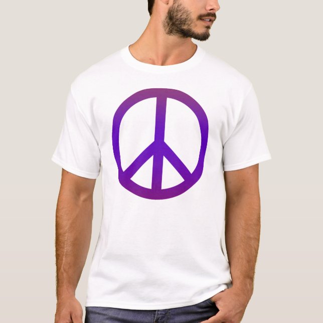 Camiseta Roxo escuro do símbolo de paz (Frente)