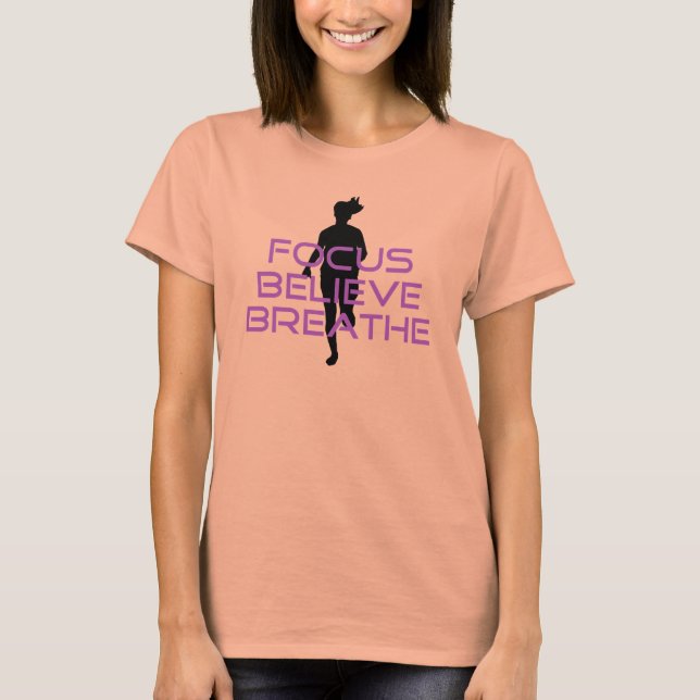 Camiseta Roxo Focus Acredite em Breathe (Frente)