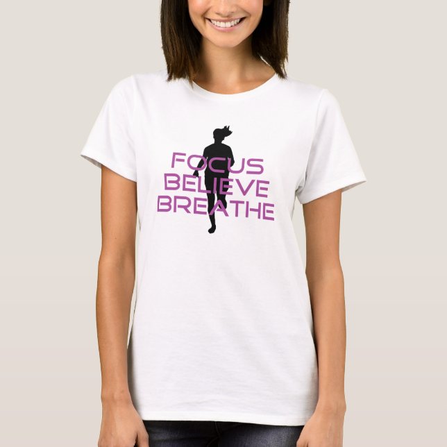 Camiseta Roxo Focus Acredite em Breathe (Frente)