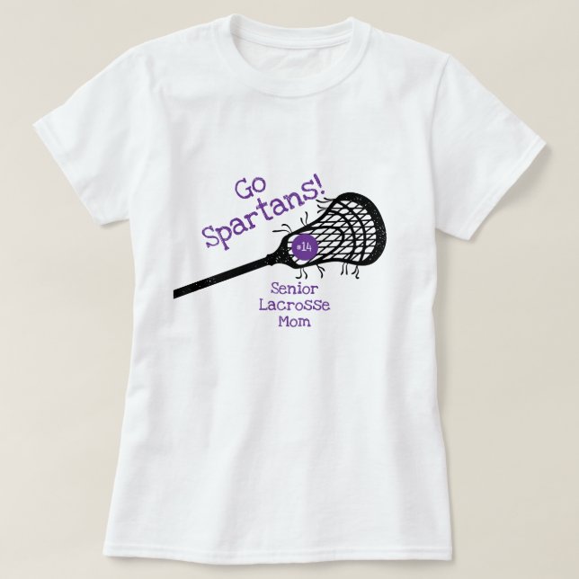 Camiseta Roxo Go Team Lacrosse Mãe (Frente do Design)
