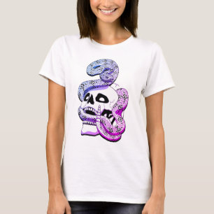 Camiseta Roxo gótico e Cobra azul e arte escura crônica