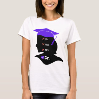 Camiseta Roxo Hat Miss Sra. Dr. Design para Novo Formando