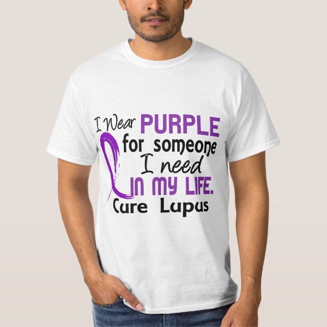 Camiseta Roxo para alguém eu preciso o lúpus (Frente)