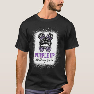 Camiseta Roxo Para Criança Militar Cabelo Coçado Militar Ch