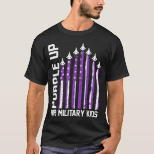 Camiseta Roxo para Criança Militar Meninos e Meninas Bebês