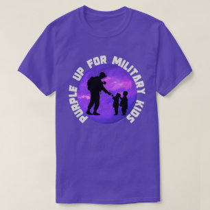 Camiseta Roxo Para Crianças Militares