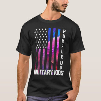 Camiseta Roxo Para Crianças Militares Arco-Íris