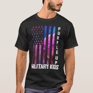 Camiseta Roxo Para Crianças Militares Arco-Íris