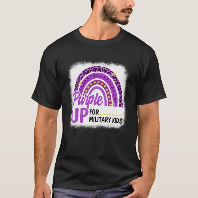 Camiseta Roxo Para Crianças Militares Crianças Militares Ar (Frente)