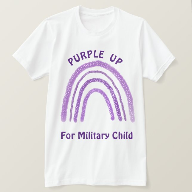 Camiseta Roxo Para Crianças Militares Filho Militar (Frente do Design)