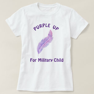 Camiseta Roxo Para Crianças Militares Filho Militar