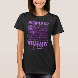Camiseta Roxo Para Crianças Militares, Mês Dandelion Spark