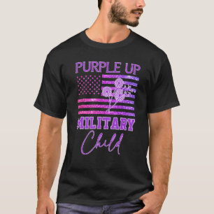 Camiseta Roxo Para Crianças Militares, Mês Dandelion Spark