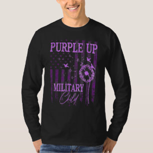 Camiseta Roxo Para Crianças Militares, Mês Dandelion Spark