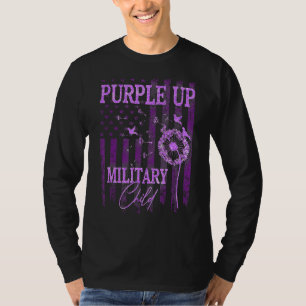Camiseta Roxo Para Crianças Militares, Mês Dandelion Spark