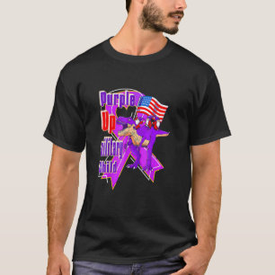 Camiseta Roxo Para Crianças Militares, Mês Dandelion Spark