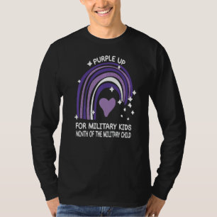 Camiseta Roxo Para Crianças Militares Mês Do Exército