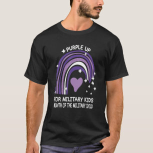 Camiseta Roxo Para Crianças Militares Mês Do Exército