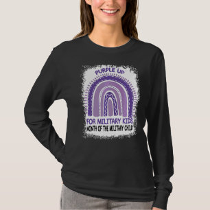 Camiseta Roxo Para Crianças Militares Mês Do Exército