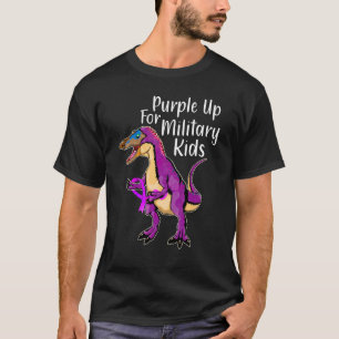 Camiseta Roxo Para Crianças Militares Mês Do Exército