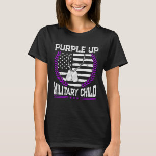 Camiseta Roxo Para Crianças Militares Mês Militar