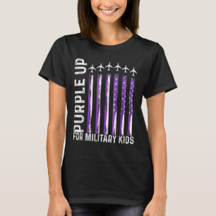 Camiseta Roxo Para Crianças Militares Norte-Americanas Band