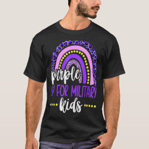 Camiseta Roxo Para Crianças Militares Rainbow Child Militar