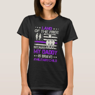 Camiseta Roxo Para Crianças Militares Terra De Grátis Meu P