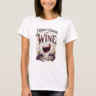Camiseta Roxo que Atrai a Atenção EU NÃO ESCOLHI O VINHO