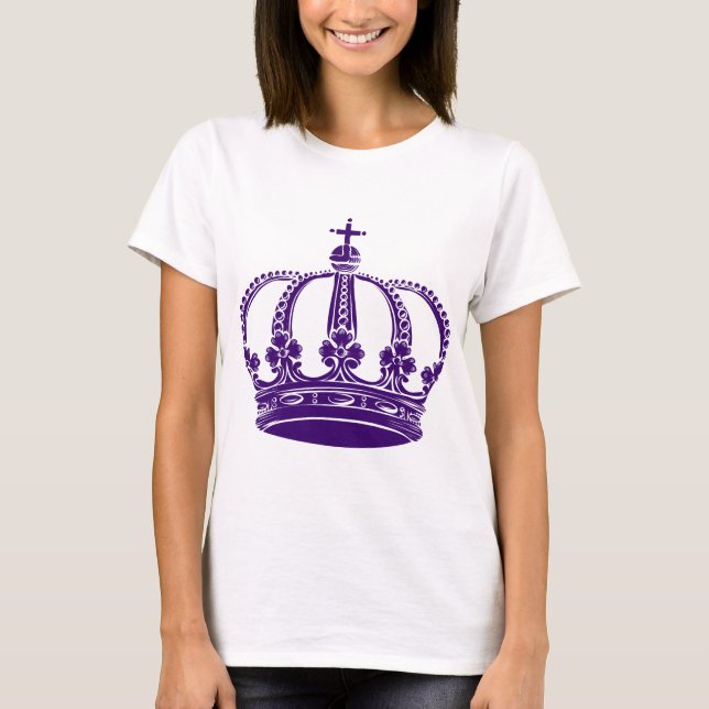 Camiseta Roxo real da coroa 02 - profundamente - (Frente)
