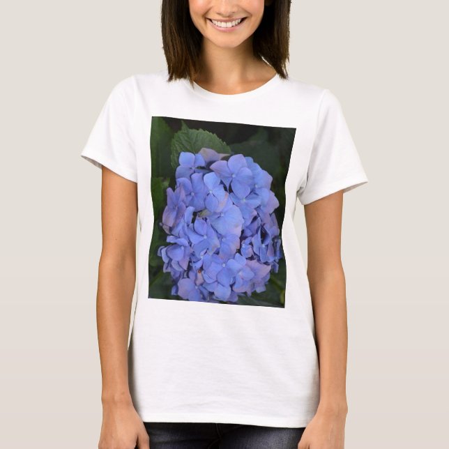 Camiseta Roxo Roxo Hidrangea macrofilla (Frente)