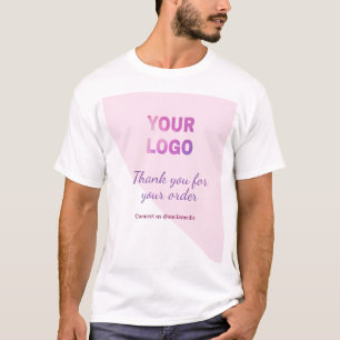 Camiseta Roxo seu logotipo conectar conosco mídias sociais