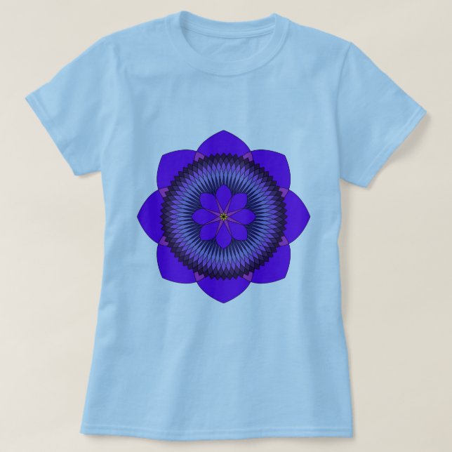 Camiseta Roxo tripartido Lotus de 80 pétalas (Frente do Design)