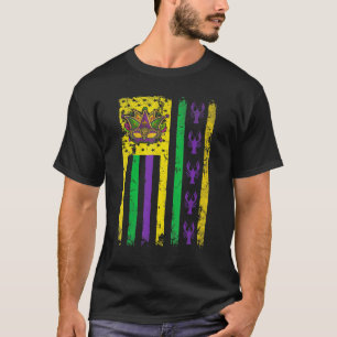 Camiseta Roxo Verde Amarelo Americano Bandeira Grawfish Jes