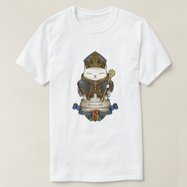 Camiseta Royal Cat Chess Bishop Piece (Frente do Design)