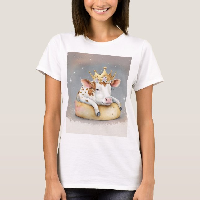Camiseta Royal Cow Dreaming on Cheese Throne                (Frente)