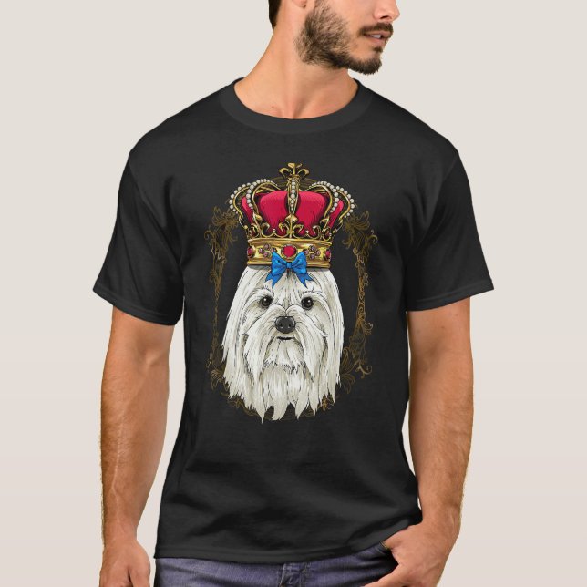Camiseta Royal Maltese King Queen Princess Puppy Maltese Do (Frente)