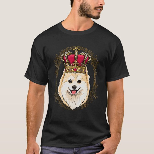 Camiseta Royal Pomeranian King Queen Princess Pom Mom Dad D (Frente)