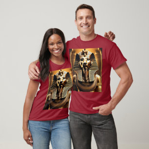 Camiseta **"Royal Roar: O Leão Faraó Ouro"**