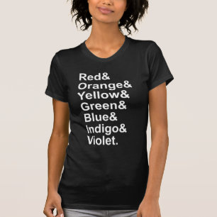 Camiseta ROYGBIV Vermelho Laranja Amarelo Verde Azul Índigo