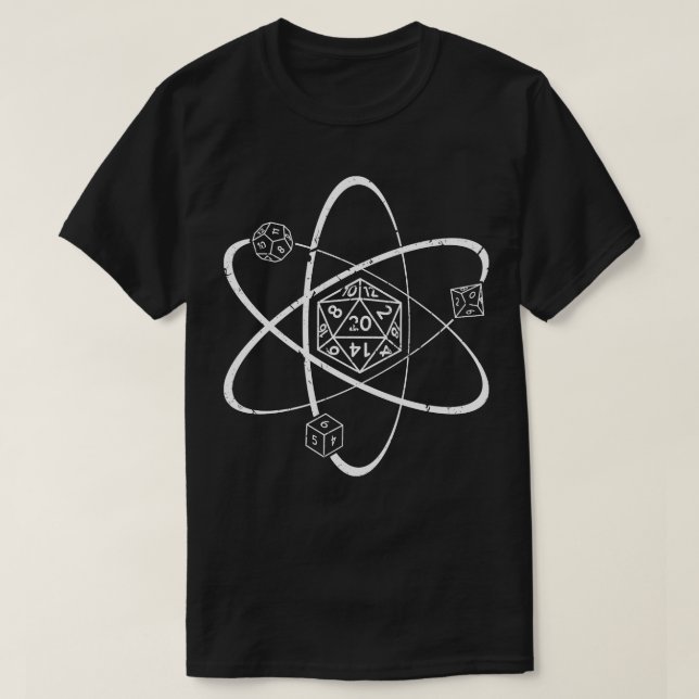 Camiseta RPG Tabletop 20 Sided Dice (Frente do Design)