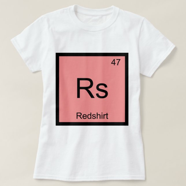 Camiseta Rs - Símbolo de Elemento de Química Redshirt Engra (Frente do Design)