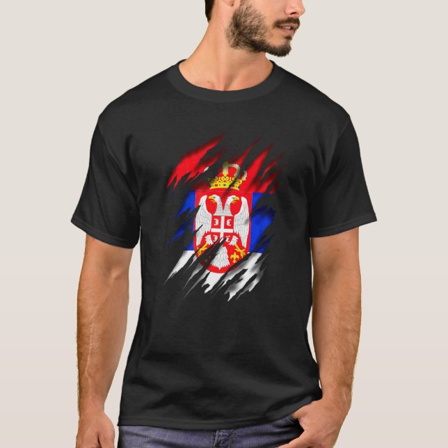 Camiseta Rs Srb Srbija Sérvio Bandeira Sérvia (Frente)