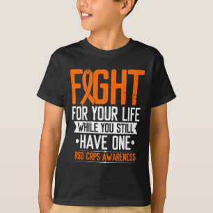 Camiseta Rsd Crps: Luta Pela Guerreira Da Vida Laranja R