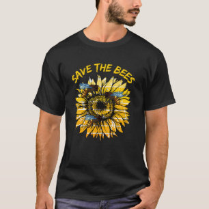 Camiseta Rtro Sunflower Save The Bees