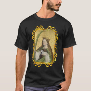 Camiseta Rua Agnes de Roma com Cartão de Oração Vintage Sai