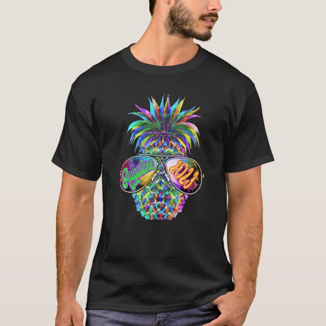 Camiseta Rua Agostinho 2023 Abacaxi Óculos Solares Vacinaçã (Frente)