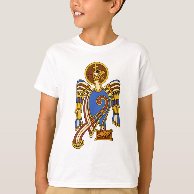 Camiseta Rua. Águia Celta do John Nó Celta Arte Medieval Ir (Frente)