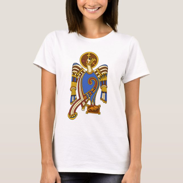 Camiseta Rua. Águia Celta do John Nó Celta Arte Medieval Ir (Frente)